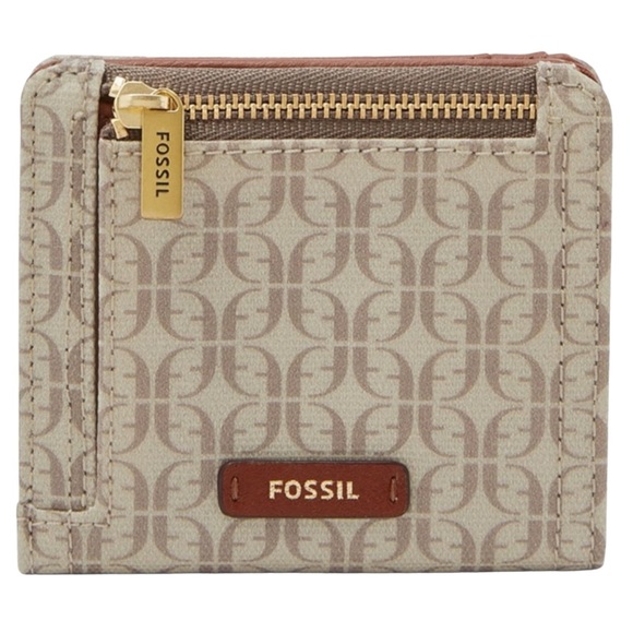 EUC Fossil Women's Bifold Wallet Tan Brown Taupe Snap Closure - Picture 1 of 15
